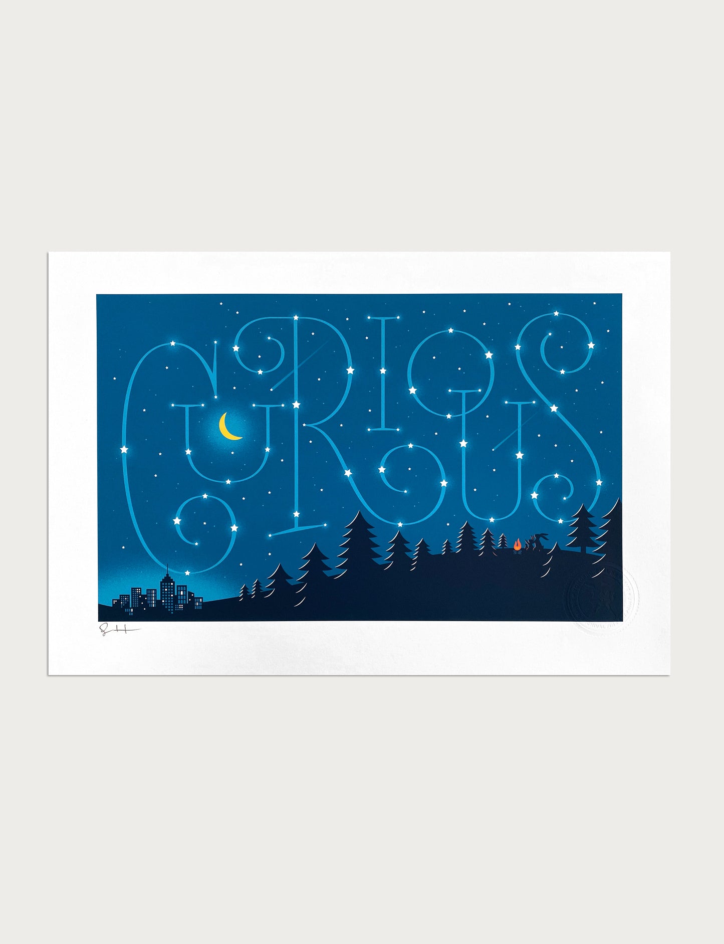 Curious Signed Print